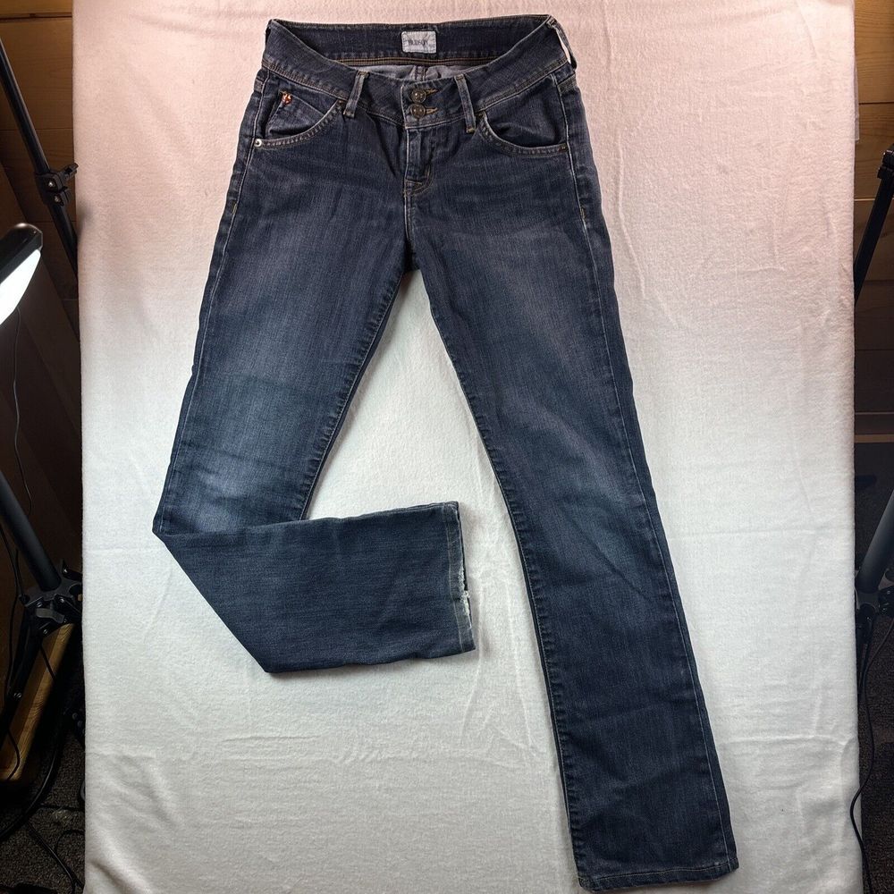 Vtg Hudson Jeans Women's Size 26 Blue Denim Lowrise Bootcut Flap Pockets Long